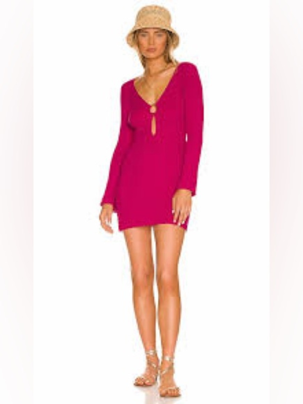 L*SPACE Wailea Cover Up Mini Dress Pink
Bougainvillea LSPACE Ribbed Keyhole S